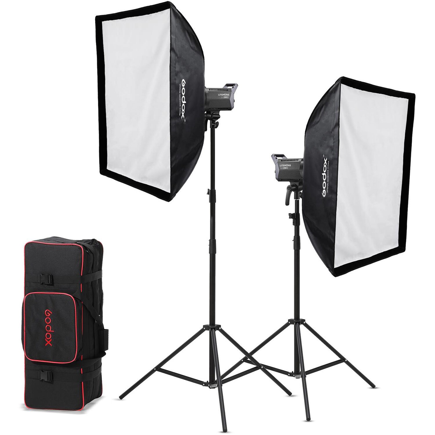 Godox LA150D-K2 Set de 2 Luces Litemons LA150D Daylight Con Trípodes y Softboxes - Imagen 9