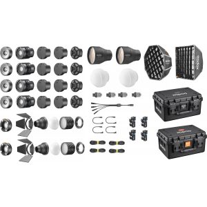 Godox MS60R 4K Kit 4 Luces 60W Con Múltiples Accesorios y Maleta