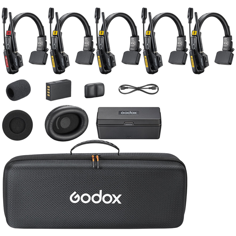 Godox SkyTalk Air 5S Sistema de Intercomunicación Inalámbrico Para 5 Personas