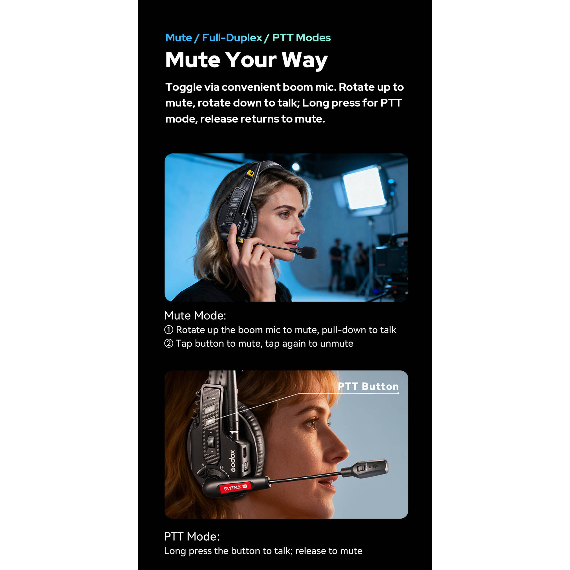 Godox SkyTalk Air 5S Sistema de Intercomunicación Inalámbrico Para 5 Personas - Imagen 8