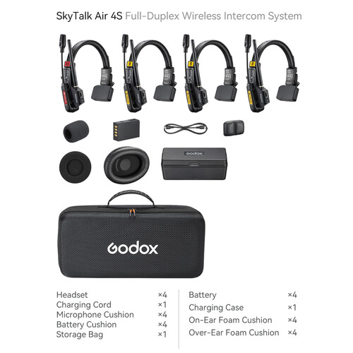 Godox SkyTalk Air 4S Sistema de Intercomunicación Inalámbrico Para 4 Personas - Imagen 3