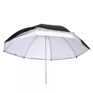 Godox UB-006 84 cms (33") Paraguas Dual, Translúcido o Rebote Blanco Con Fondo Plateado Negro Exterior